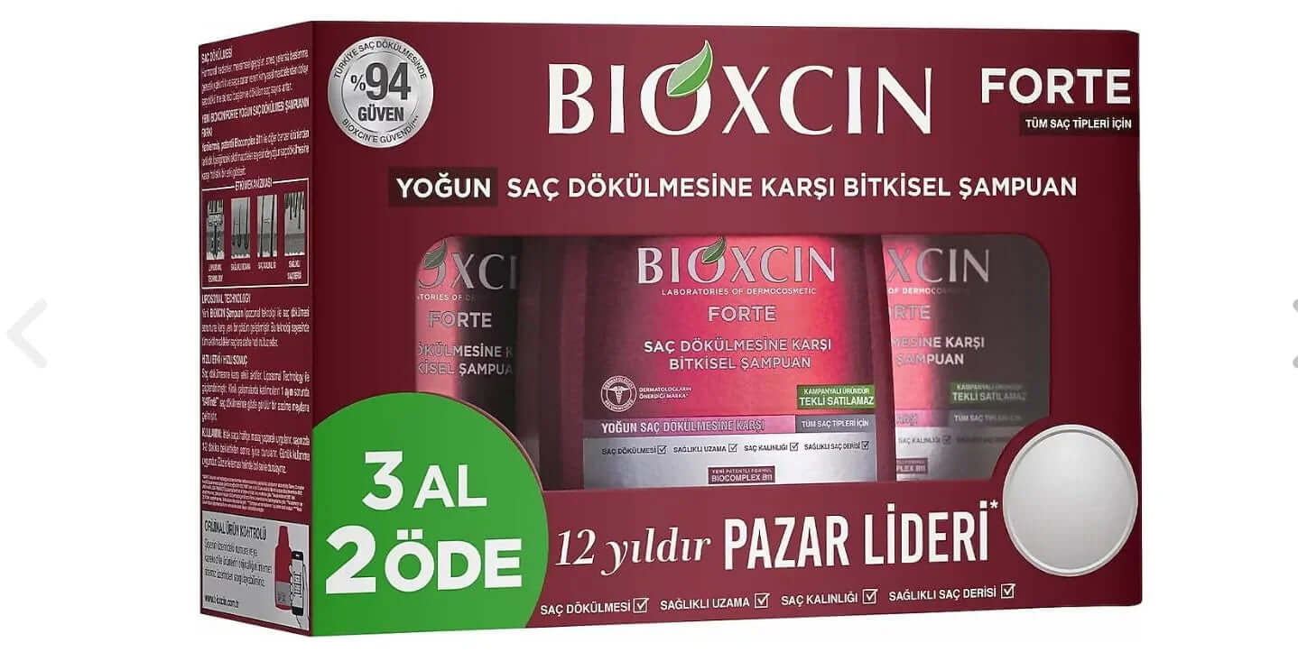Promo - BIOXCIN FORTE - 3 Pieces Anti-Hair Loss Shampoo 300ml each. Secondary image