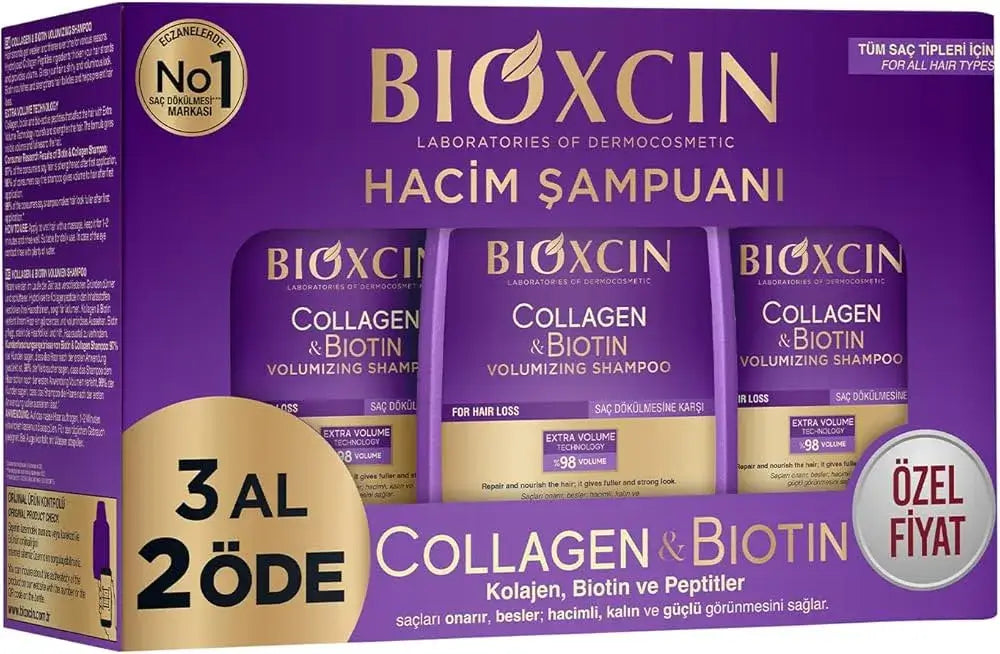 BIOXCIN шампоан за обем и растеж с биотин и колаген – 300 мл
 Основно изображение