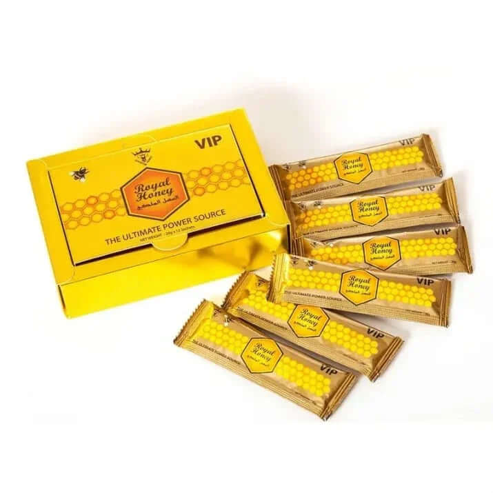 VIP Royal Honey - Кралски Мед за Потентност (12 сашета) - паковане с енергийни сашета.